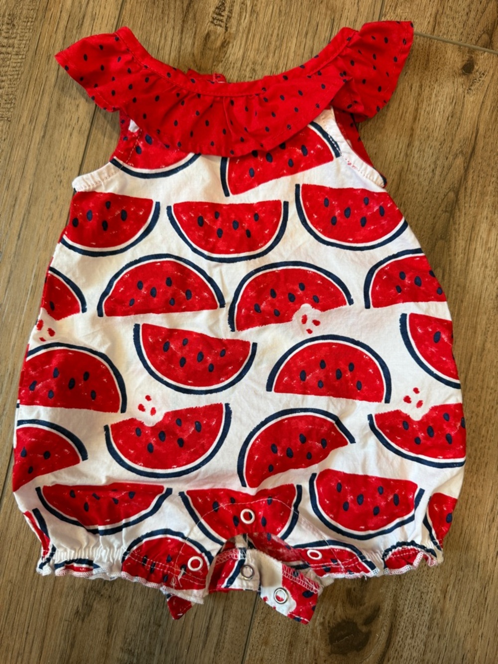 Carter's Red White Navy Watermelon Print romper